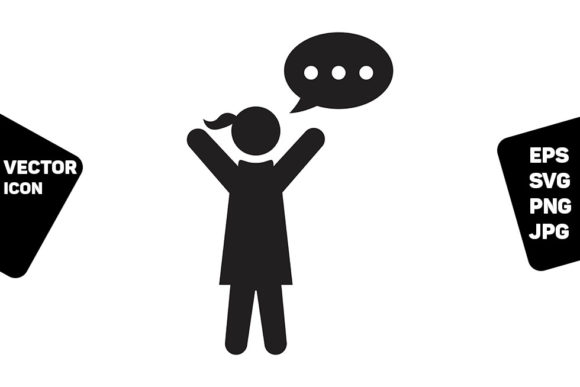 Answer Icon Vector Female Person Profile