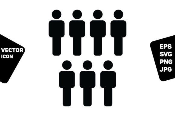 Business Person Icon Vector Male Group Graphics