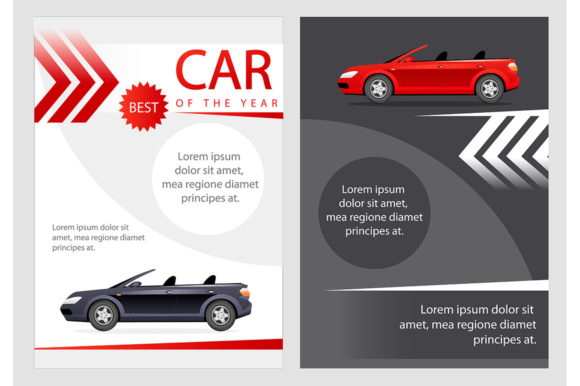 Car of the Year Flat Vector Brochure Graphics