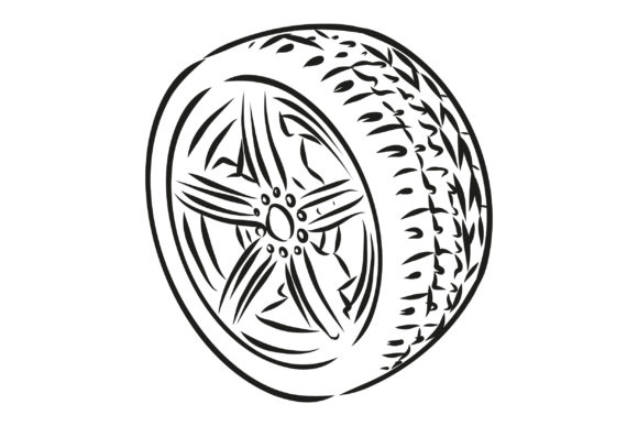 Car Wheel Sketch Icon: A Graphic Asset for Branding and Marketing