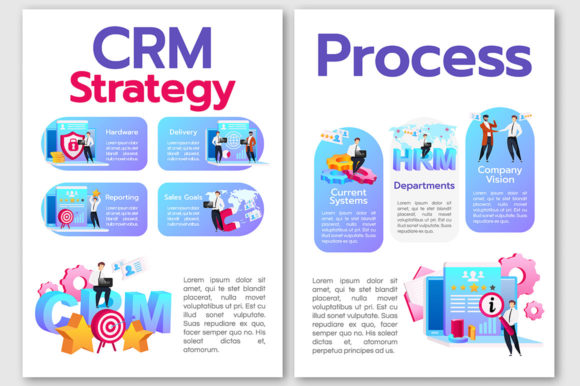 CRM Strategy Flat Vector Graphics for Local Business Branding