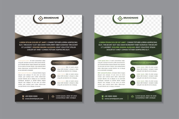 Curve Vertical Flyer Brown Green Graphics