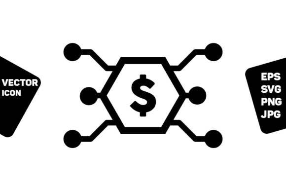 Digital Dollar Currency Icon Vector Graphics