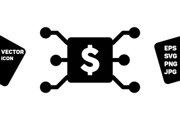 Digital Dollar Symbol Icon Vector Graphics