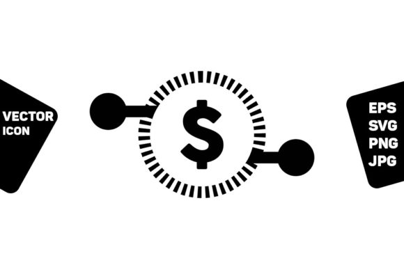 Digital Dollar Symbol Icon Vector Sign Graphics