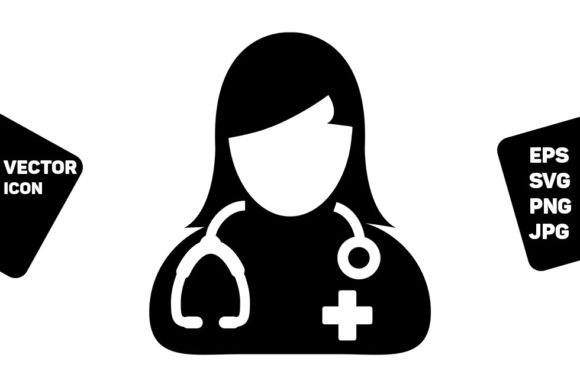 Doctor Icon Vector Female Graphics