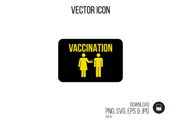 Flu Jab Poster Icon Vector with Vaccine Graphics