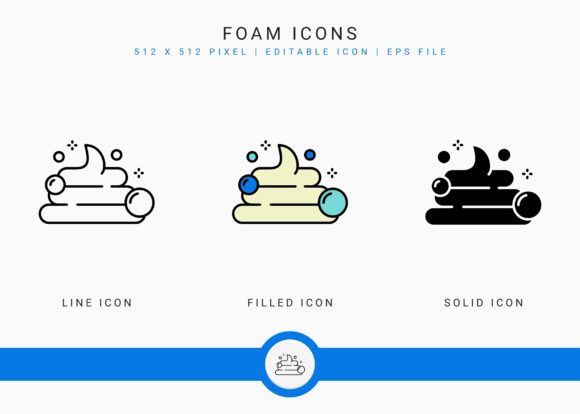 Foam Icons Set Graphics for Crafters