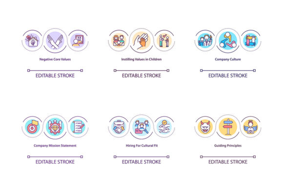 Guiding Principles Concept Icons