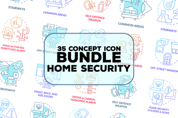 Home Security Concept Graphics for Modern Branding