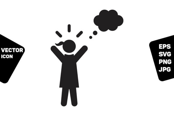 Idea Icon Vector Female Person Profile Graphics