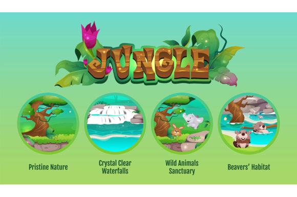 Jungle Flat Color Vector Conceptual Graphics