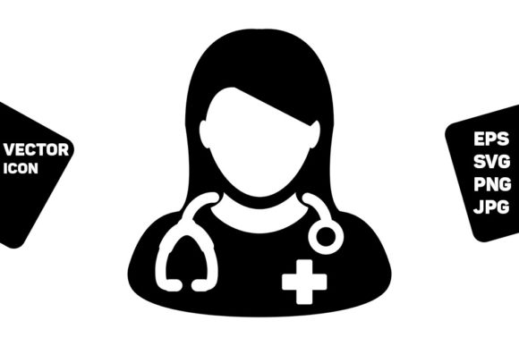 Medical Icon Vector Female Doctor for Branding