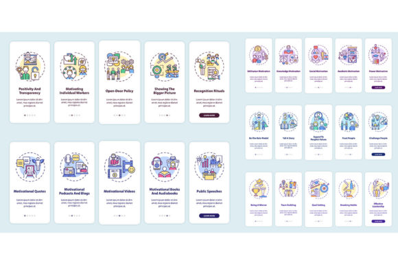 Motivational Content Onboarding Mobile Graphics