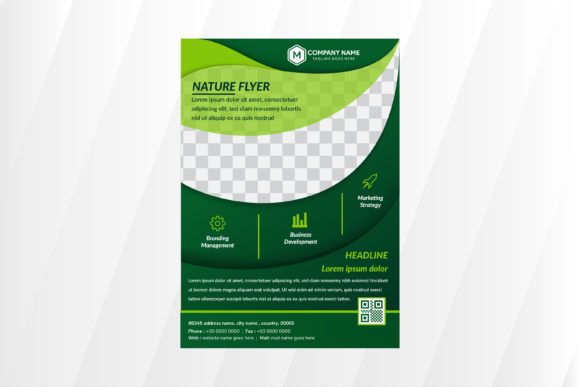 Nature Vertical Flyer Green Leaf Graphics