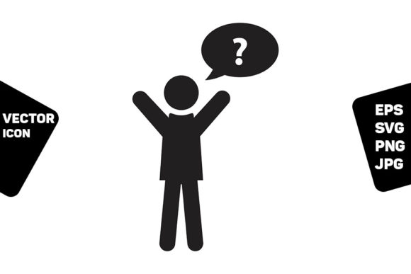 Question Icon Vector Male Person Profile Graphics