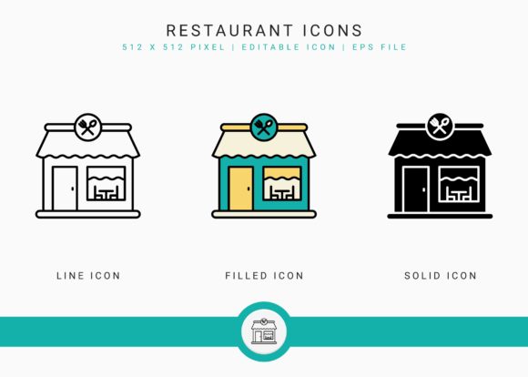 Restaurant Icons Set Enhances Visual Storytelling