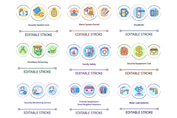 Security System Concept Icons Bundle