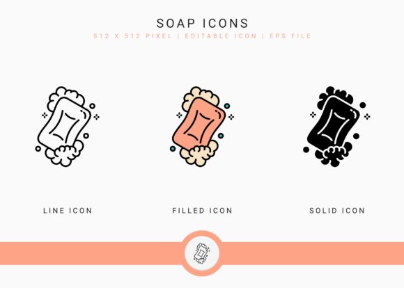 Soap Icons Set Graphics for Crafting