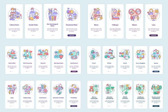 Social Roles and Norms Graphics for Crafting