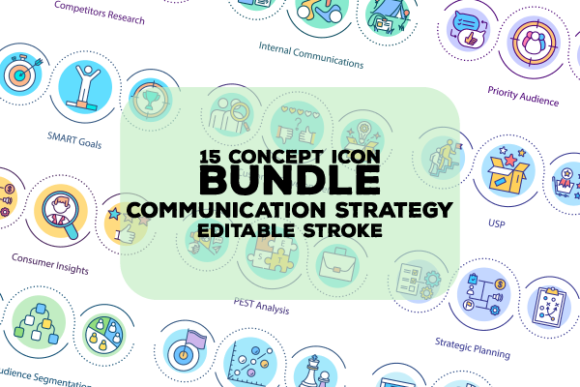 Strategic Communication Icons Graphics