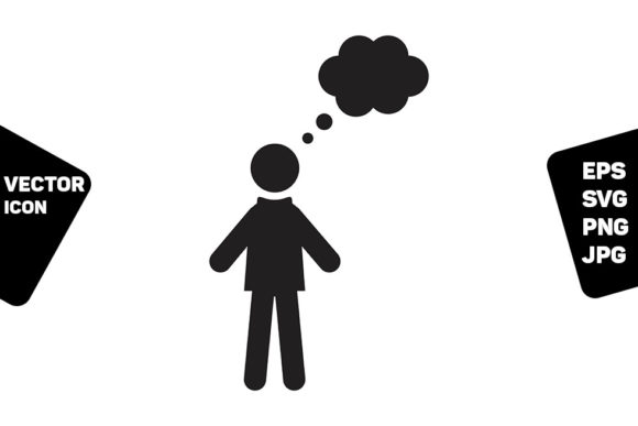 Think Icon Vector Male Person Profile Graphics