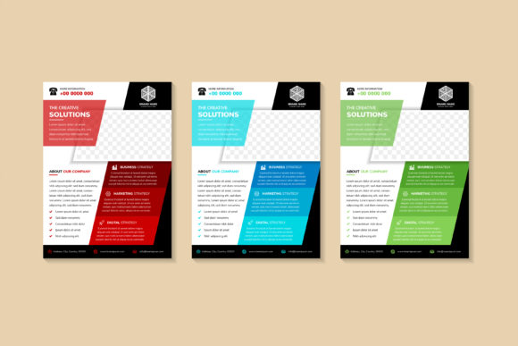 Vertical Flyer Polygon Graphics for Local Business Branding