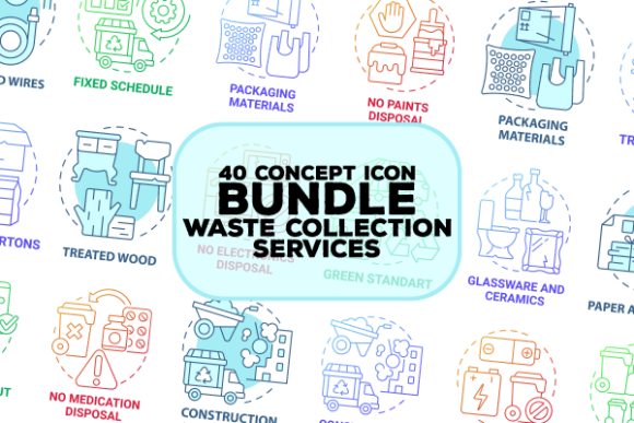 Waste Collection Services Icons Bundle Review