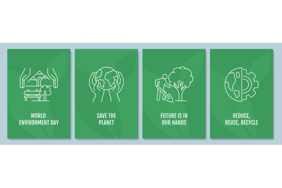 World Environment Day Postcard Set: A Graphic Asset for Modern Branding